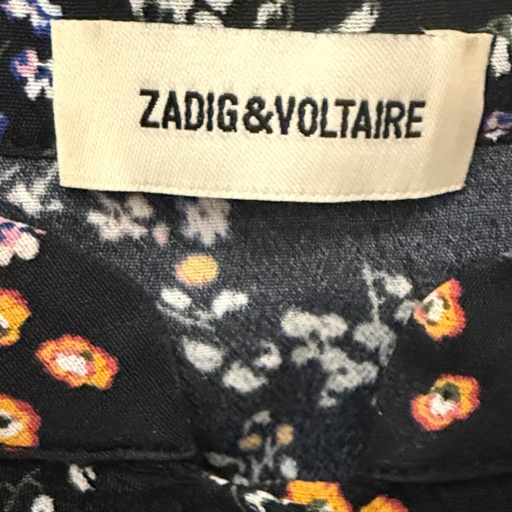 Zadig & Voltaire Taos Spark Floral Print Long Sleeve Mini Dress. Size XS. - Picture 7 of 9
